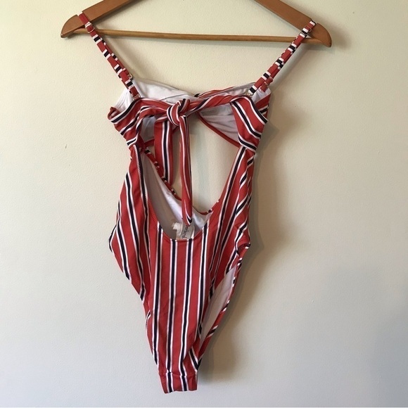 LOVERBIRD striped one piece bathing swim suit with cutout. New with tags. Small - Picture 3 of 9